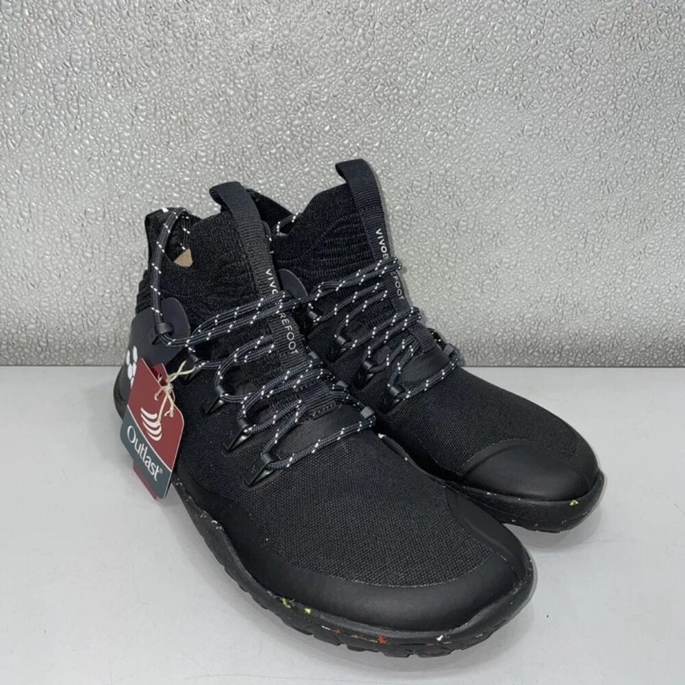 Vivo Barefoot Black Athletic Shoes with Padded Ankle Collar